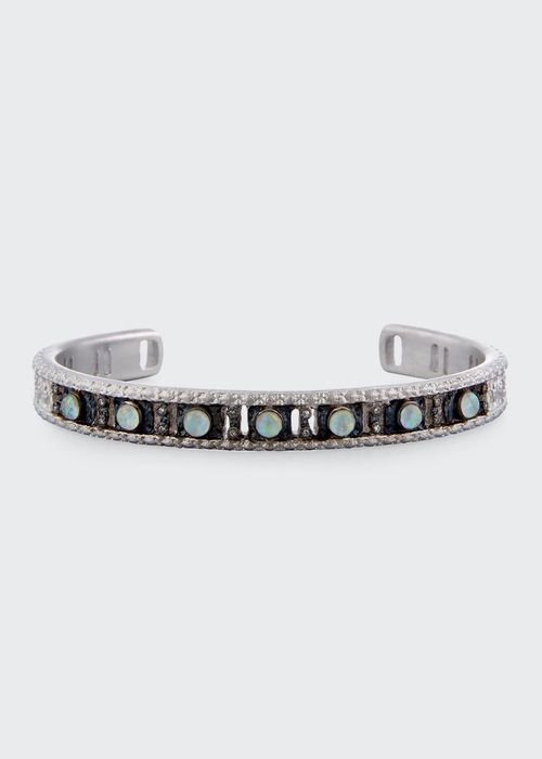 New World Opal Triplet Cuff Bracelet with Diamonds
