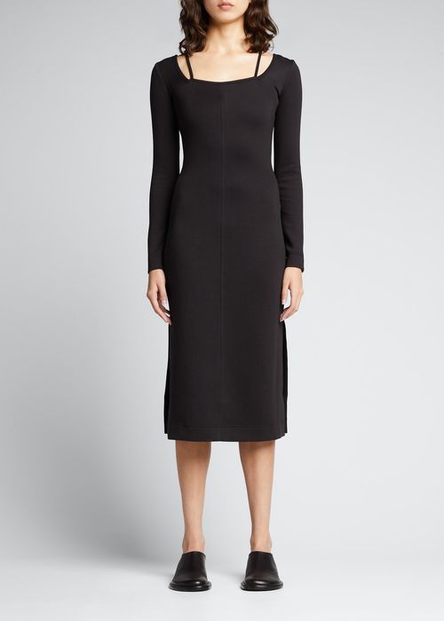 Compact Jersey Square-Neck Dress