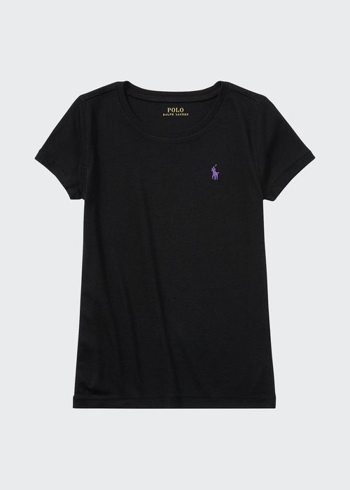 Girl's Short-Sleeve Cotton T-Shirt, Size S-XL