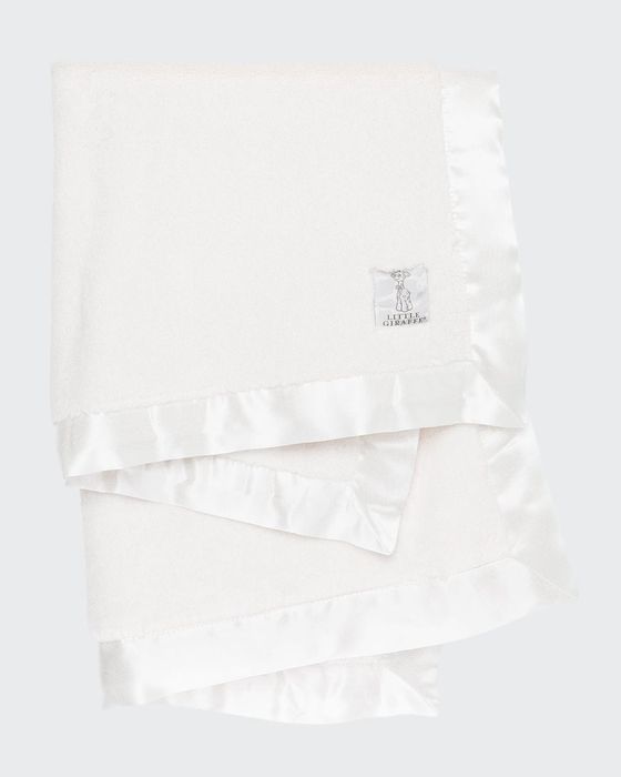 Luxe Solid Plush Baby Blanket w/ Solid Border