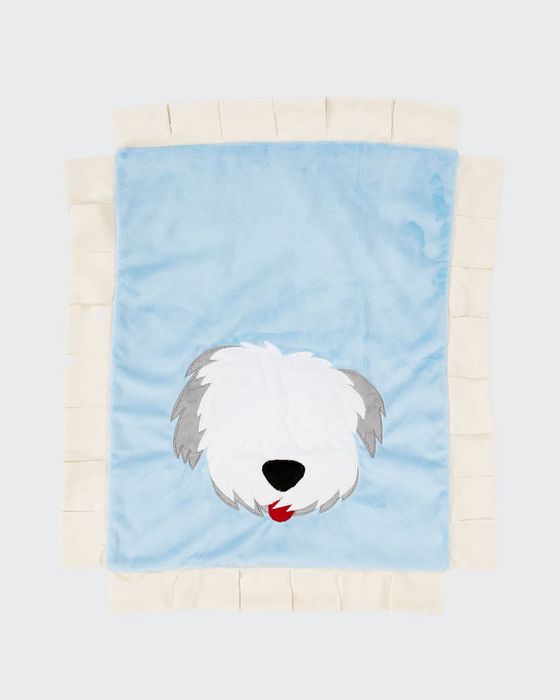 Pup Love Plush Baby Blanket, Blue