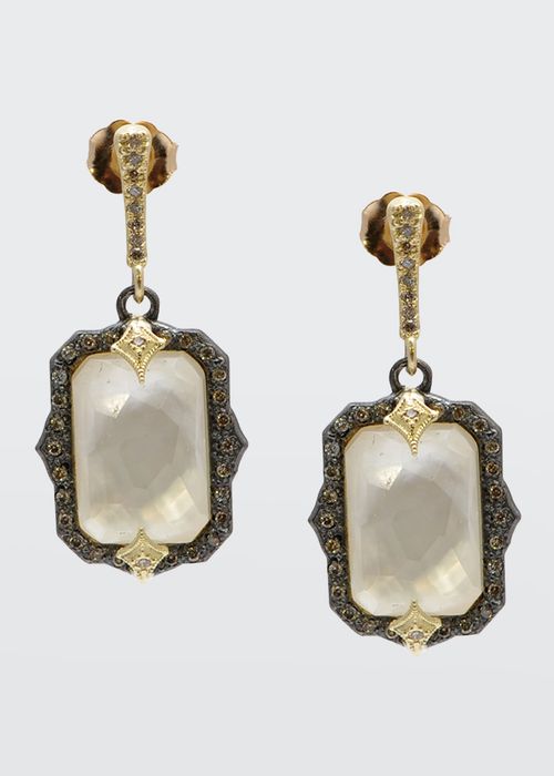 Old World Mother-of-Pearl/Quartz Drop Earrings