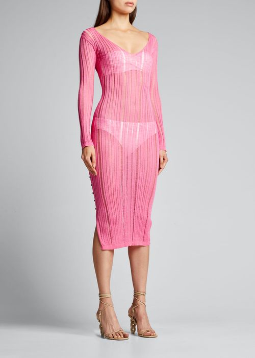 Antonella Sheer Midi Knit Coverup Dress