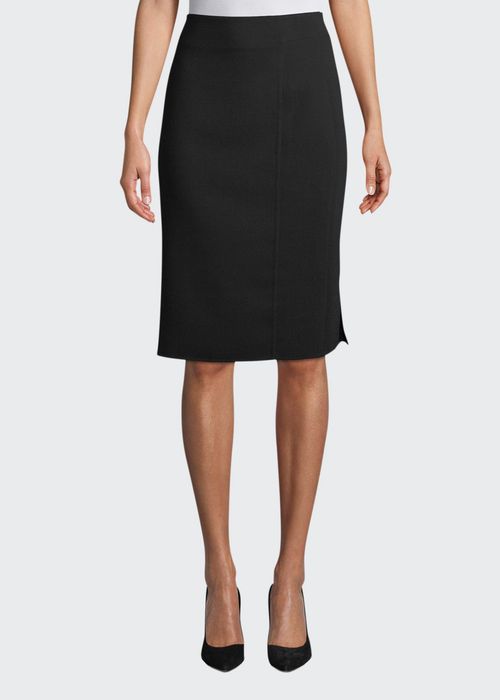 Wool-Blend Knee-Length Pencil Skirt