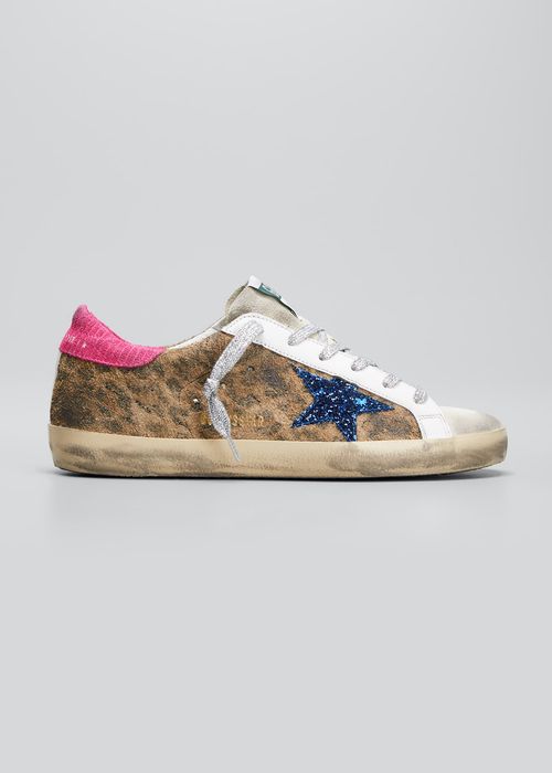 Superstar Leopard-Print Glitter Sneakers