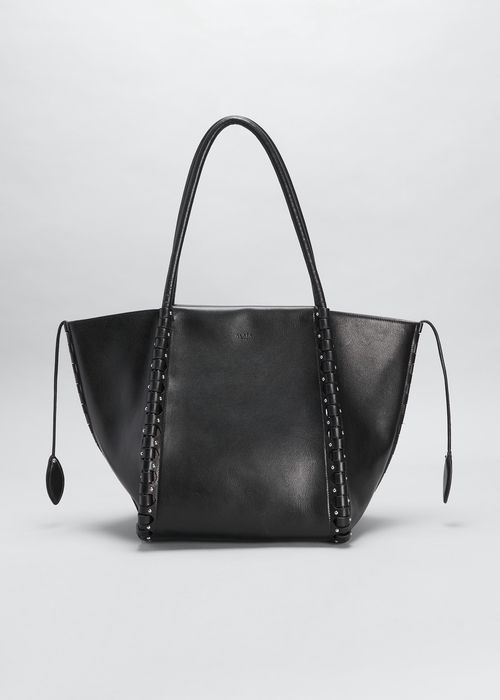 Le Hinge Medium Stud Leather Tote Bag