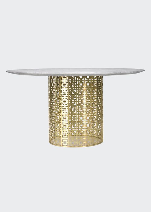 Nixon Dining Table, Marble/Brass