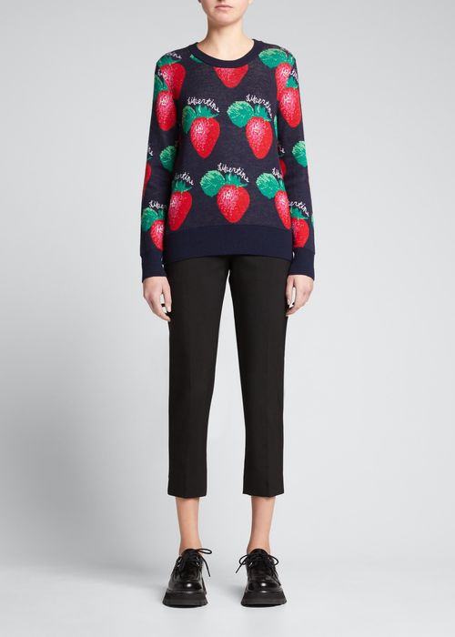 Strawberry Fields Crewneck Cashmere-Silk Pullover