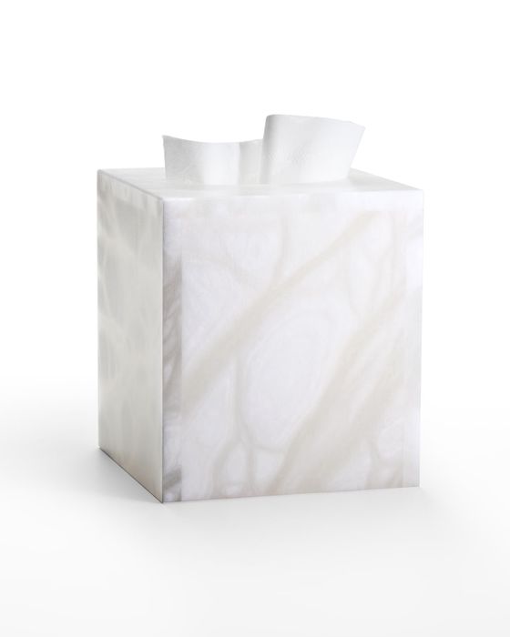 Alisa Alabaster Tissue Cover, White