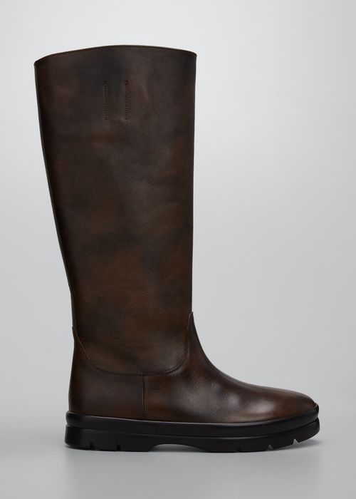 Billie Leather Mid Riding Boots