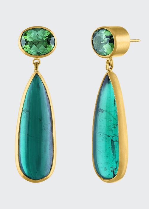 Green Tourmaline Amphora Earrings