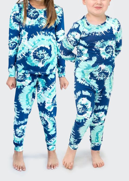Kid's Tie-Dye Spiral 2-Piece Pajama Set, Size 12M-8