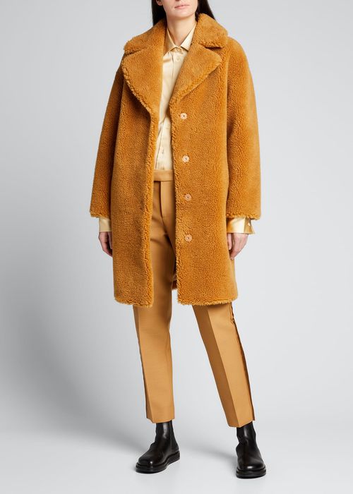 Camille Faux-Fur Teddy Cocoon Coat