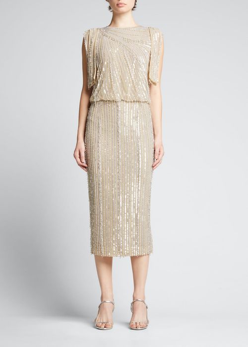 Kenzi Bead-Embellished Midi Dress