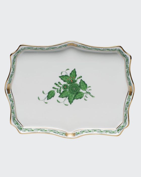 Chinese Bouquet Green Small Tray