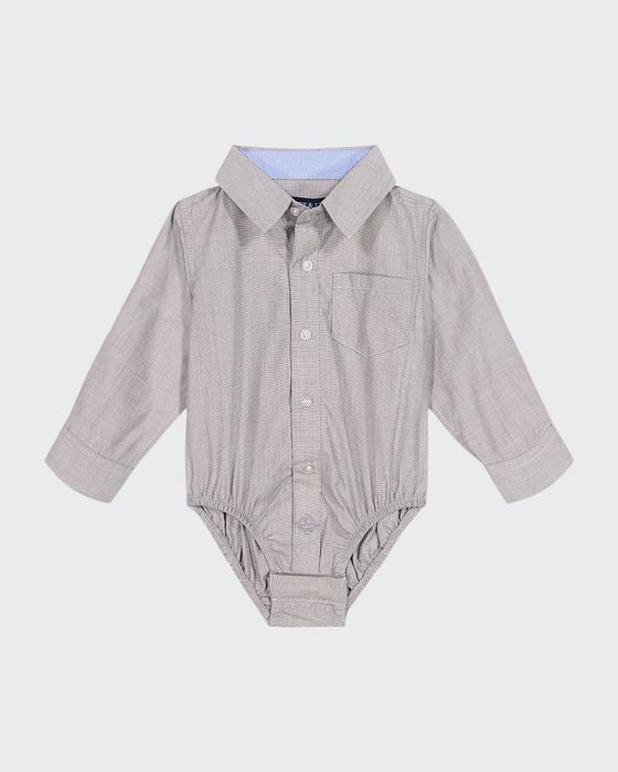 Boy's Button-Down Cotton Shirtzie, Size 3-24 Months