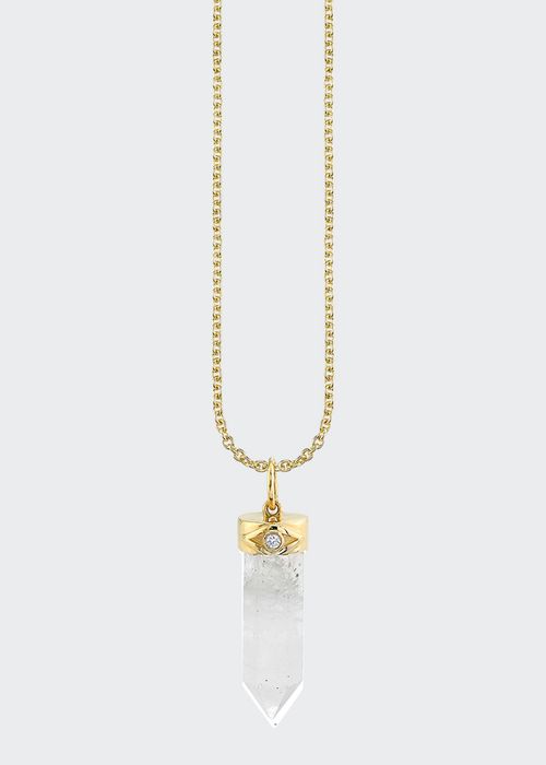 14k Diamond and Crystal Charm Necklace