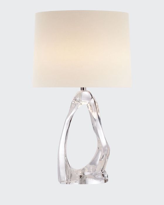 Cannes Clear Glass Table Lamp with Linen Shade