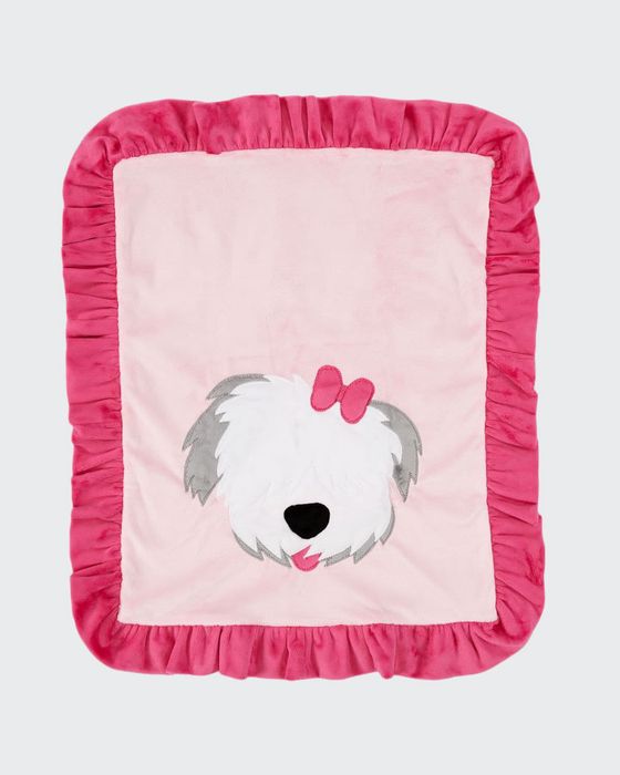 Pup Love Plush Baby Blanket, Pink