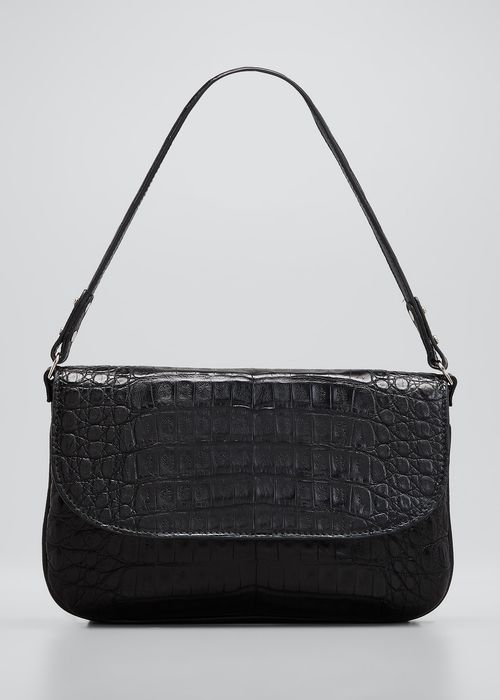 Luisa Matte Crocodile Shoulder Bag