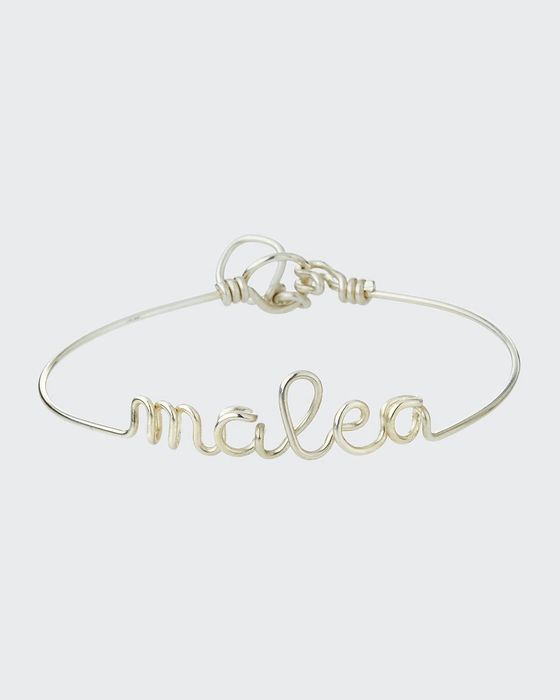 Personalized 10-Letter Wire Bracelet, Silver