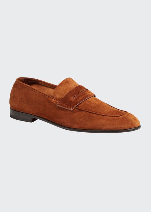 Men's Suede Slip-On Penny Loafers
