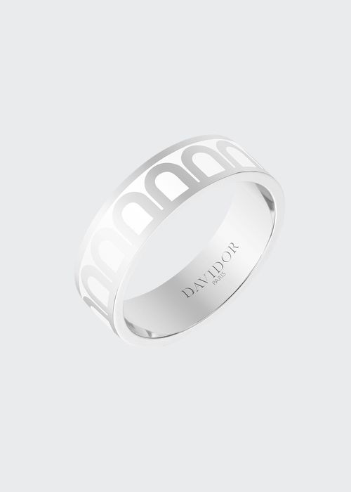L'Arc de Davidor 18k White Gold Ring - Med. Model, Neige, Size 54