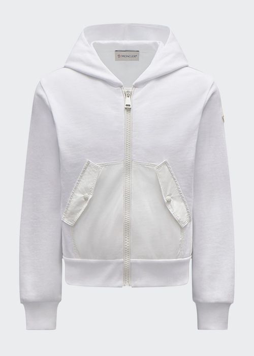 Girl's Zip-Front Fleece Hoodie Jacket, Size 4-6