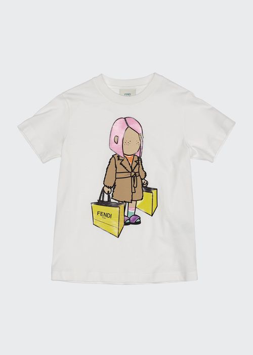 Girl's Logo Shopping Bag Graphic T-Shirt, Size 8-14