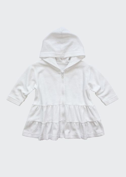 Girl's Solid Terry Hooded Tiered Coverup, Size 6M-6X