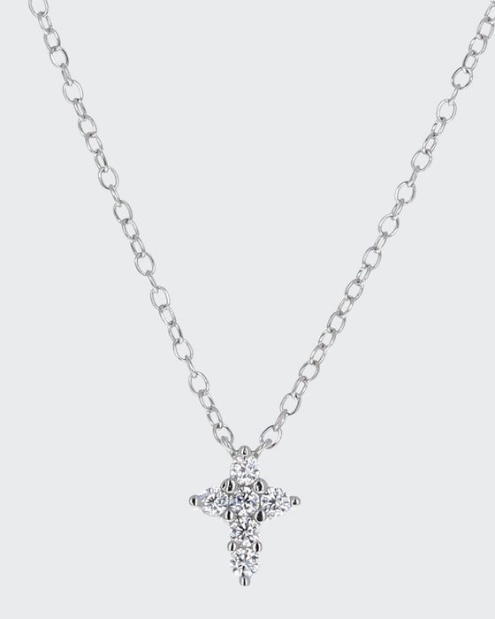 Girl's Sterling CZ Cross Pendant Necklace