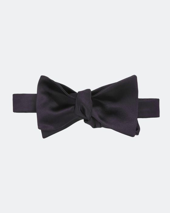 Basic Solid Silk and Cotton Bow Tie