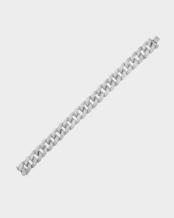 14k White Gold Diamond Link Bracelet