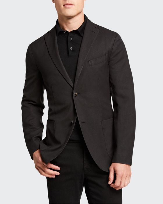 Men's Herringbone Two-Button Wool Jacket