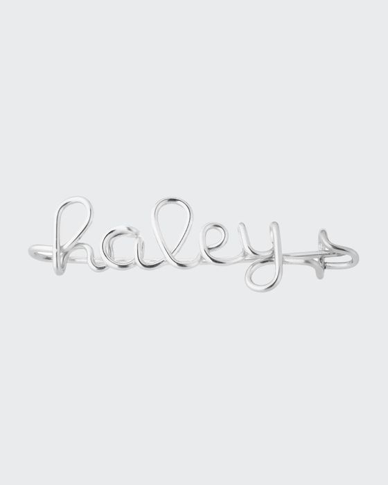 Personalized 15-Letter Wire Brooch, Silver