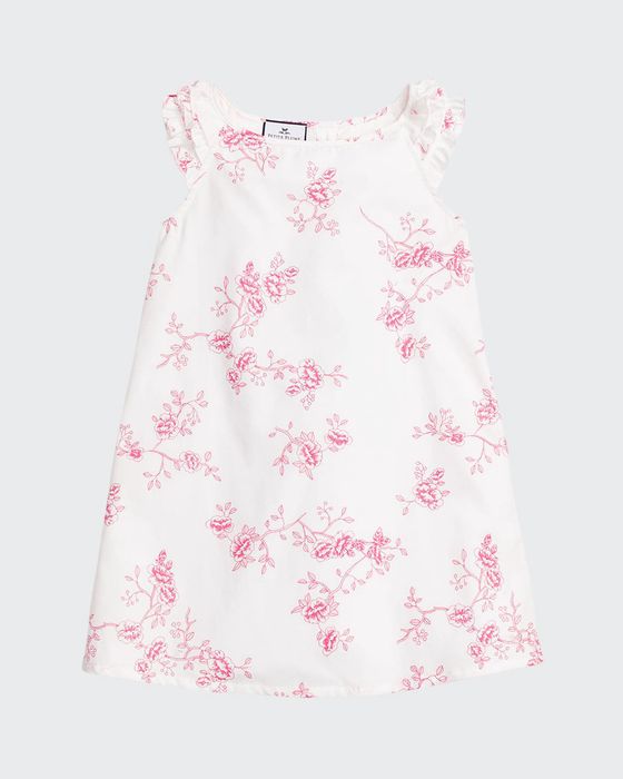 Girl's Amelia English Rose Ruffle Nightgown, Size 6M-14