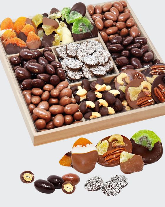 Spectacular Belgian Chocolate Covered Dried Fruit and Nut Gift Tray