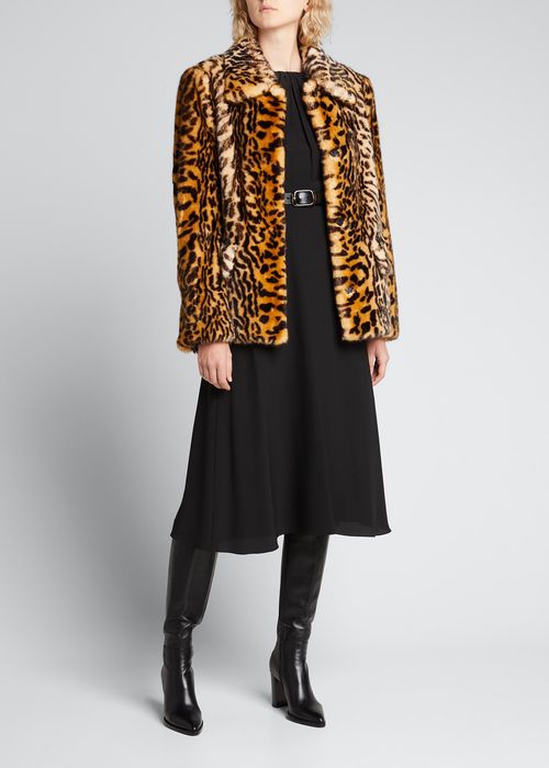 Cass Leopard and Tiger-Print Faux-Fur Jacket