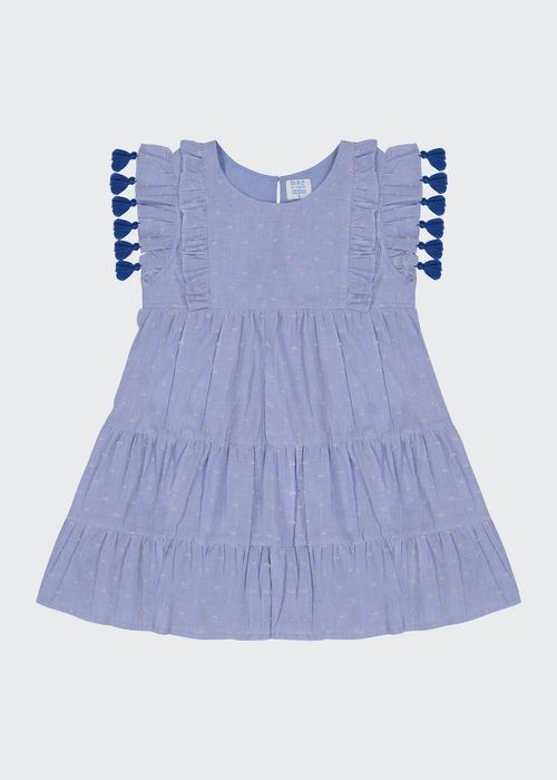 Girl's Sophie Floral Tassel Tiered Dress, Size 2-10