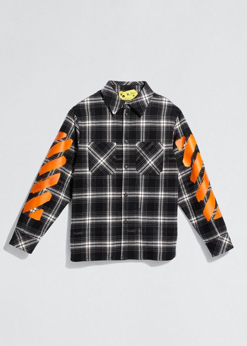 Boy's Diagonal Check Button-Down Shirt, Size 4-10