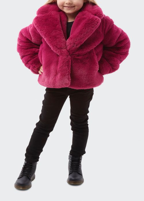 Girl's Milly Oversized Faux Fur Coat, Sizes 4-16