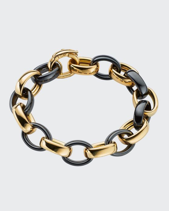 Yellow Gold & Black Ceramic Link Bracelet