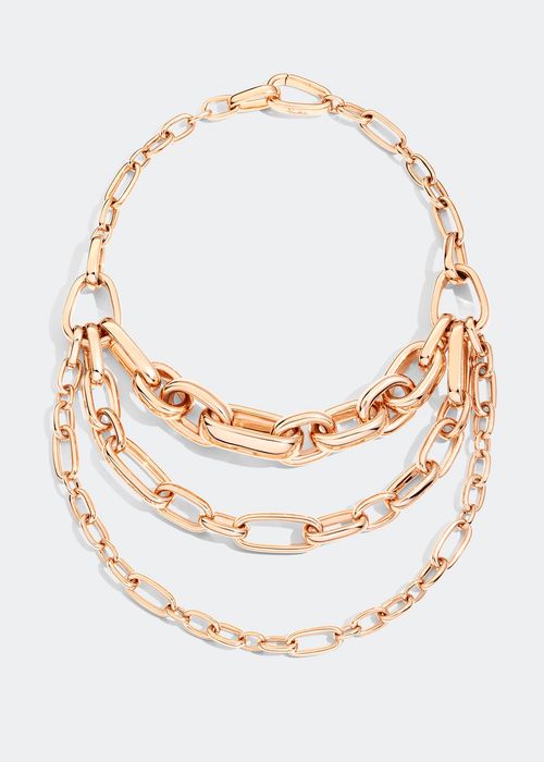 Iconica Rose Gold Bib Chain Necklace