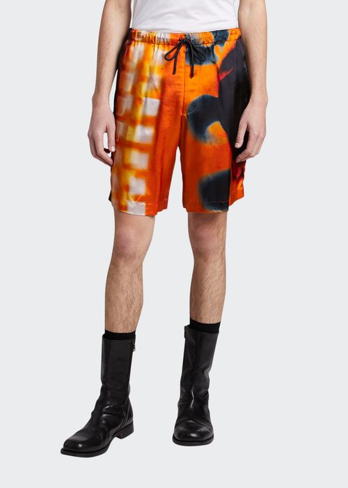 Men's Piperi Viscose Blob-Print Shorts