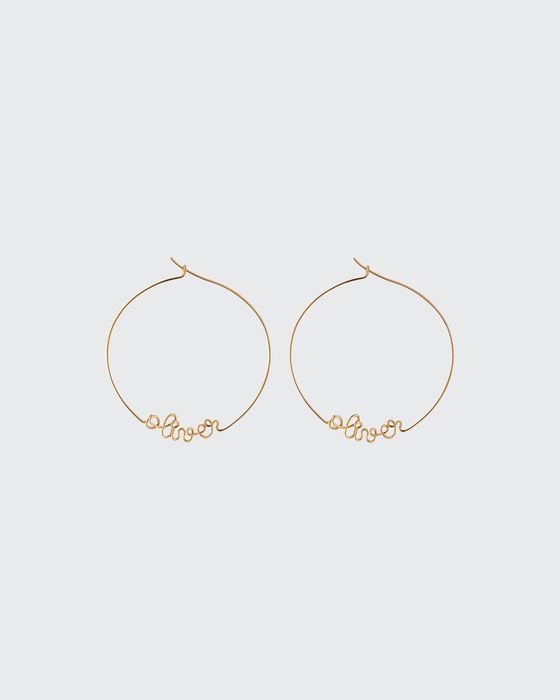 Personalized Gold-Filled Hoop Earrings, 6-10 Letters
