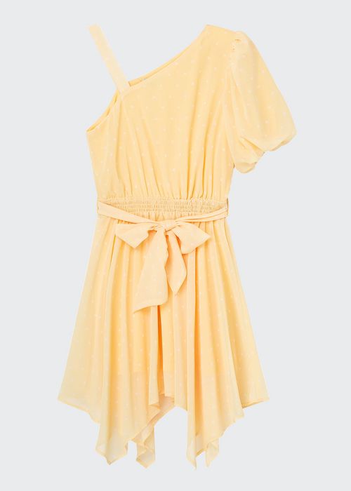 Girl's Polka-Dot Asymmetrical Maxi Dress, Size 7-16