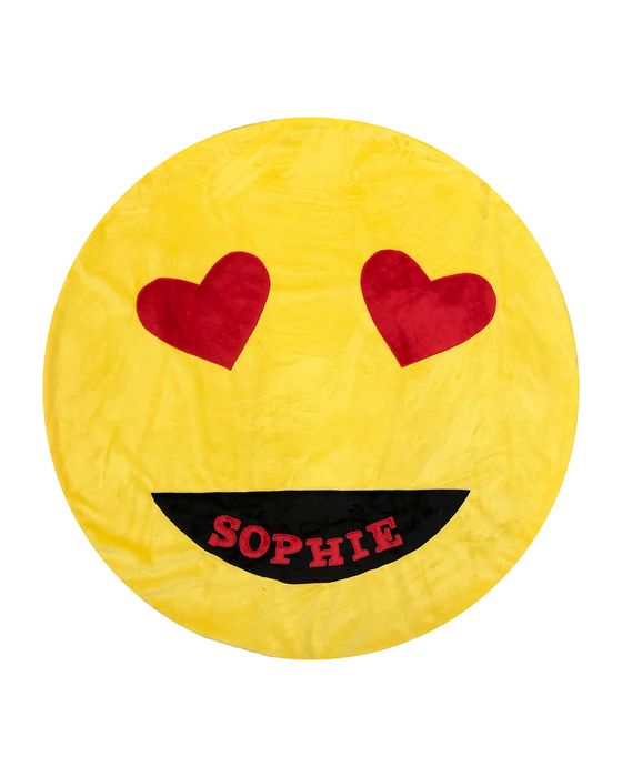 Kid's Heart-Eye Emoji Soft Blanket, Personalized