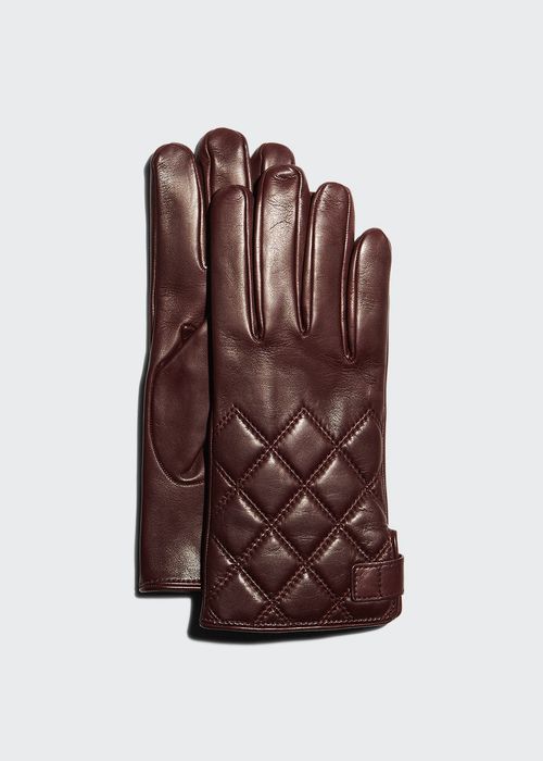 Men's Quilted Napa Snap Gloves with Cashmere Lining