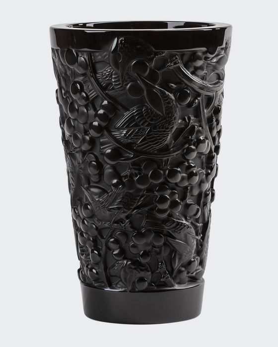Black Merles and Raisins Vase