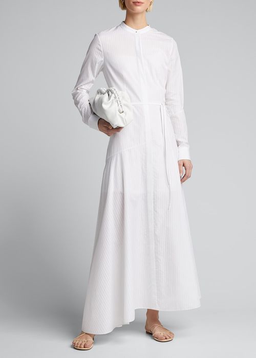 Asymmetric Striped Cotton Dress